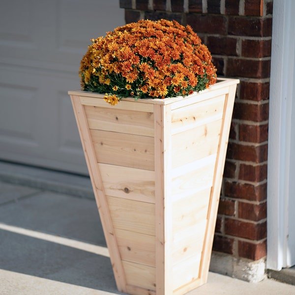 Natural Cedar Entryway Planter • Tall Entrance Planter Box • Wedding Flower Box • House Warming Gift • Made In The USA