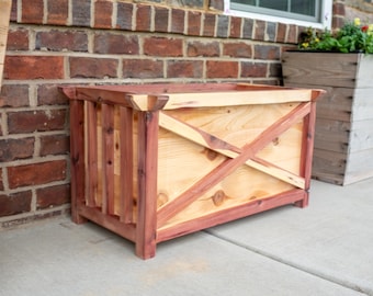 Large Cedar Planter Box: Rustic Modern Garden Bed (34 inch)