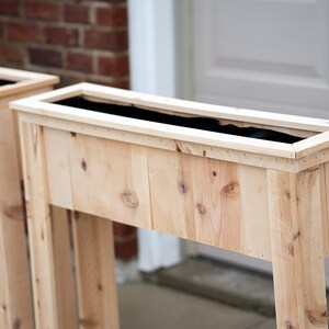 Handcrafted Cedar Raised Planter Box with Legs: Modern Design