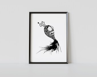 Ink Blot Art, Monster, Wall Art, Prints, - "Cybeles"