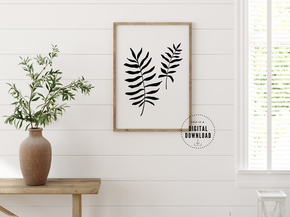 Boho Farn Pflanze, Botanischer Stamm, Trendy Palmen Wand Kunst Print,  druckbare Wandkunst, Modernes Wohnzimmer, Moderne Bauernhaus Kunst,  SOFORTIGER DOWNLOAD - Etsy.de