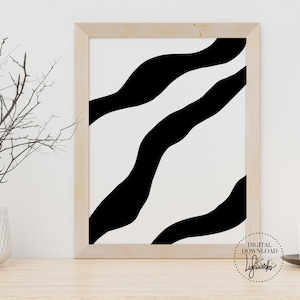 Animal Print, Printable Wall Art, Black and White, Mod Decor, Abstract,  Minimalist, Contemporary Print, Living Room Decor, Instant Download