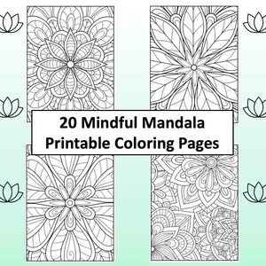 20 Mindful Beginner Mandala Coloring Pages Cover