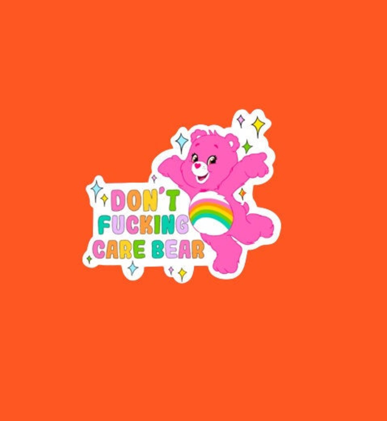 Swear Bear Sticker Care Bears Sticker Don't Care Bear Etsy Ireland