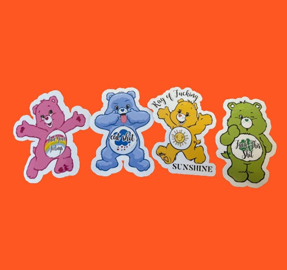 Sweary Bear Sticker Care Bears Sticker Swear Bear Sticker Etsy