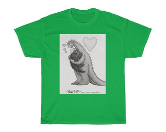 Mother Dragon and Baby, Adult-Sized Unisex Heavy Cotton Tee