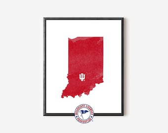 IU Indiana Watercolor Print | Indiana University Art