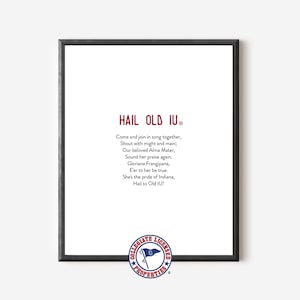 Hail Old IU Song Print | Indiana University Art