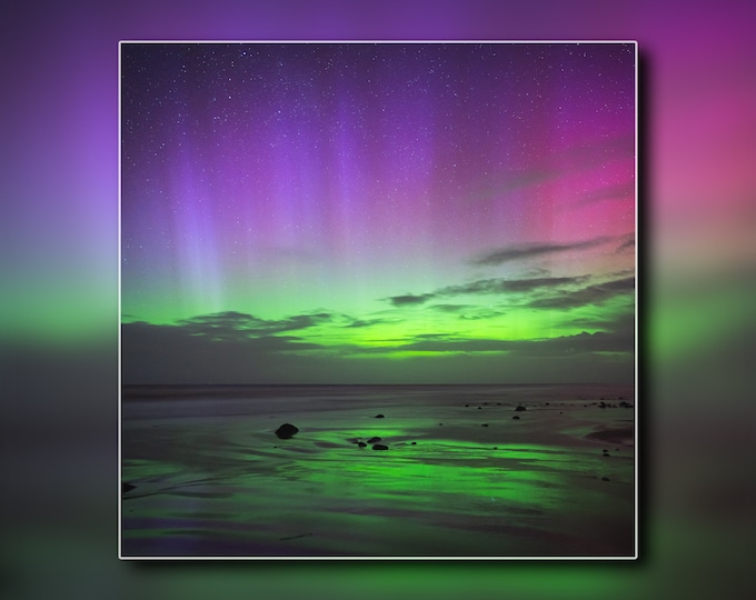 Aurora Storm - Astrophotography Photo Art - Northern Lights - Unframed Print