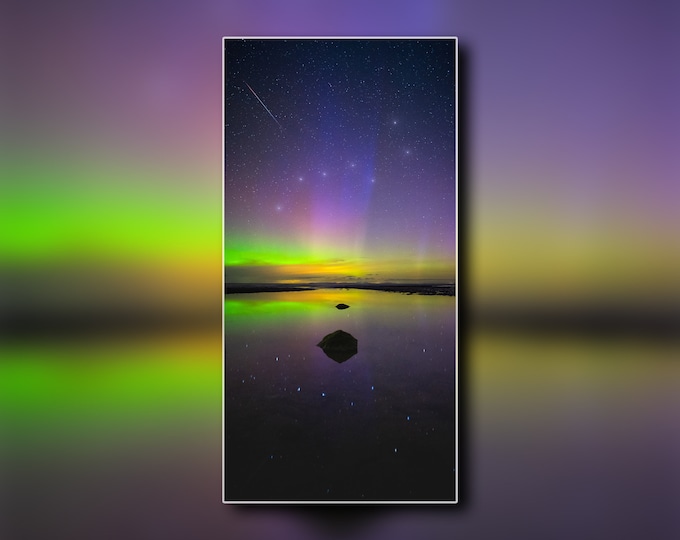 The Plough - Astrophotography Photo Art - Northern Lights - Unframed Print (Vertical Panorama)