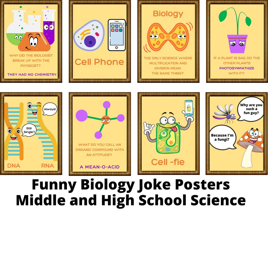 Biology Classroom Posters, Science Jokes, Middle School Science Class Decor, High School Science