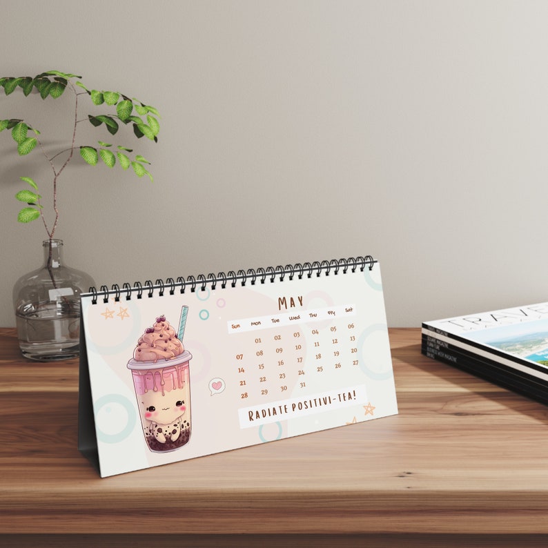 Boba Milk Tea 2023 Desk Calendar Bubble Tea Calendar Boba Etsy Australia