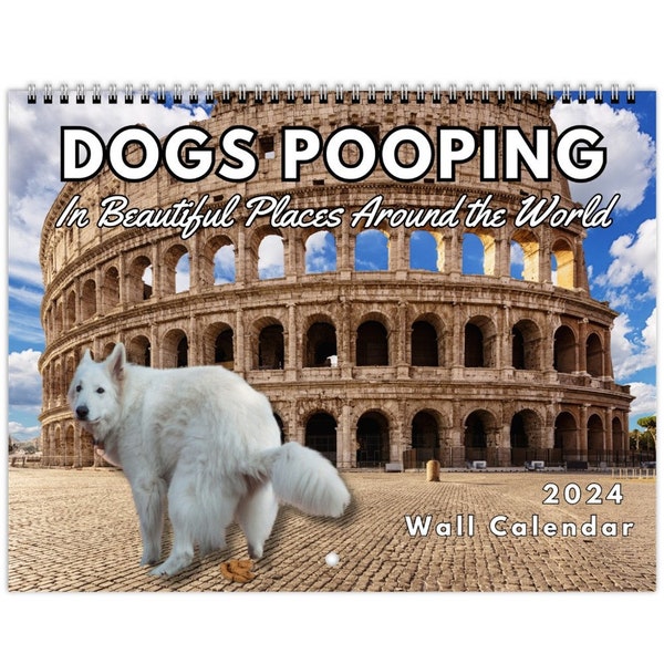 2024 Dogs Pooping in Beautiful Places Calendar Etsy