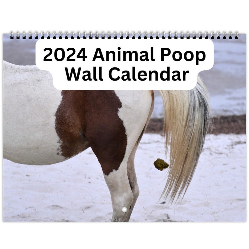 2024 Animal Pooping Wall Calendar, Dogs Pooping, Funny Wall Calendar