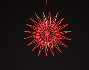 11 cm - paper star, filigree, handmade, red