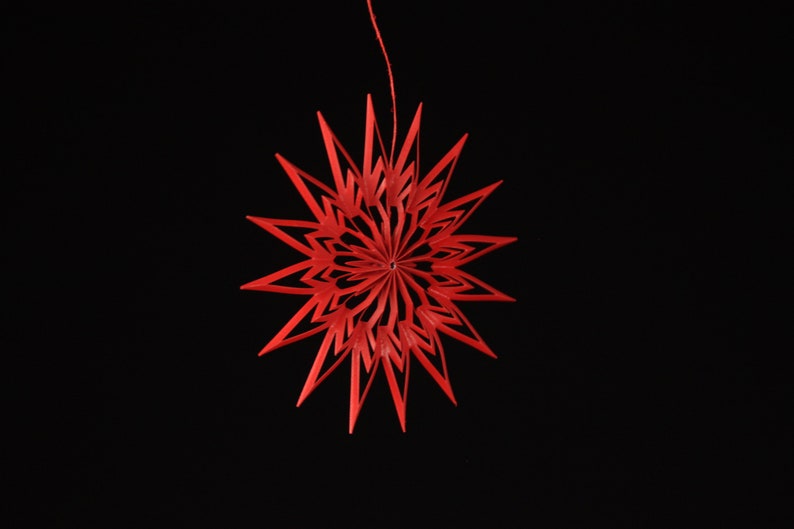 8 cm Papierstern, filigran, handgefertigt, Rot Bild 3