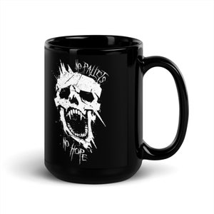 No Pallets No Hope (Double Sided) - 11oz & 15oz Black Glossy Mug DBD Survivor Skull