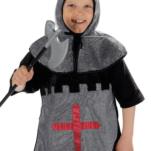 Crusader costume for kids, knight medieval cospay costume for kids , boys and girls , gender neutral kids knight costume for summer,active learning knigh