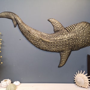 Whale Shark Wall Sculpture in Brass