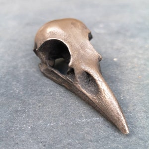 Crâne de corbeau en bronze