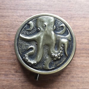 Octopus pill box - vintage style pill box - antique brass