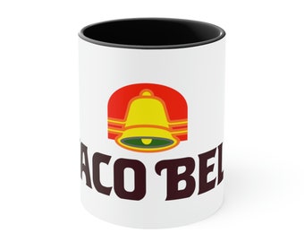 Retro Taco bell old school logo Accent Coffee Mug, 11oz