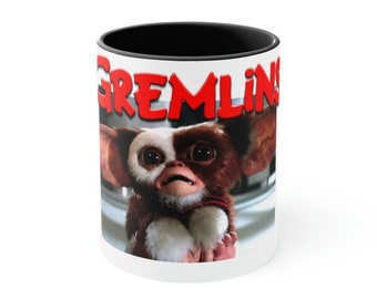 Gizmo Gremlins 1980s movie based Accent Coffee Mug, 11oz Gizmo