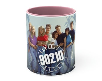 Throwback retro 90s tv series 90210 Beverly hills Accent Coffee Mug, 11oz