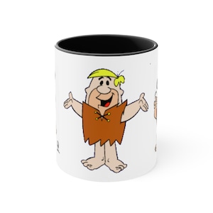 Barney Rubble The flintstones flinstones Fred WIlma Betty Bam Bam Pebbles DIno Bedrock Accent Coffee Mug, 11oz