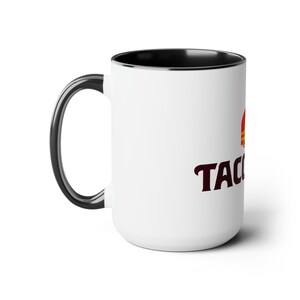 Taco Bell Logo 15oz coffee cup throwback retro logo design Two-Tone Coffee Mugs, 15oz