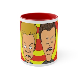 Beavis and Butthead returns 1990s MTV 2000s 2010s 2020s Beavis Cornholio Accent Coffee Mug, 11oz