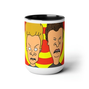 Beavis and Buthead Beavis Butthead MTV cartons funny cartoons Two-Tone Coffee Mugs, 15oz