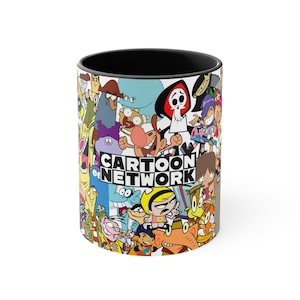 Cartoon Network jaren 90 jaren 2000 retro-cartoons met accentkoffiemok, 11 oz