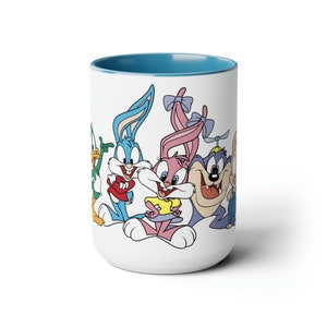 Tiny Toons Cartoons 1990&#39;s old cartoon throwback Two-Tone Coffee Mugs, 15oz