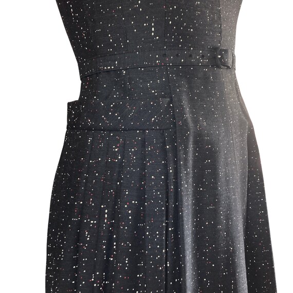 1950s Black Dress | Vintage 50s Splattered Polish… - image 6