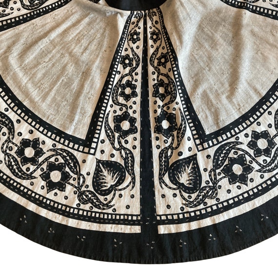 1950s Skirt | Vintage 1950s Black & Off White Pai… - image 5
