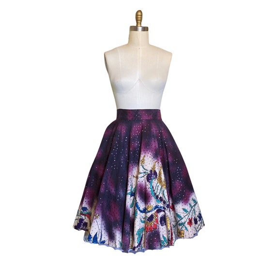 1950s Circle Skirt | Vintage 1950s Purple Sequin … - image 2