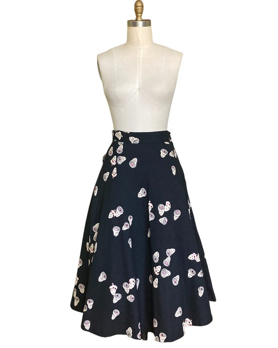 1950s Skirt Vintage 1950s Sequin Acorn Novelty Prin… Gem