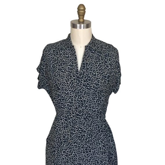 1940s Black Dress | Vintage 40s Black & Cream Cir… - image 3