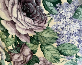 Sanderson Vintage Fabric piece “Coming Up Roses” mauve vintage 80 (L) cm x 45 (W) cm , quality quilting furnishing cotton ex sample