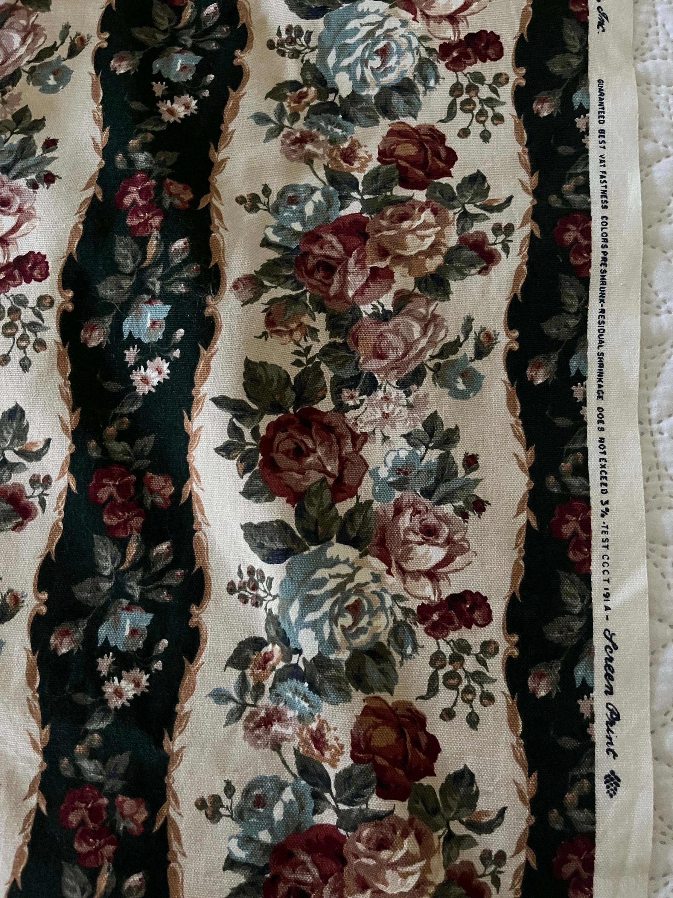 Vintage Fabric Piece 45 Cm W X 56 Cm L , House N Home Fabrics & Draperies Inc, Heavy Cotton Etsy