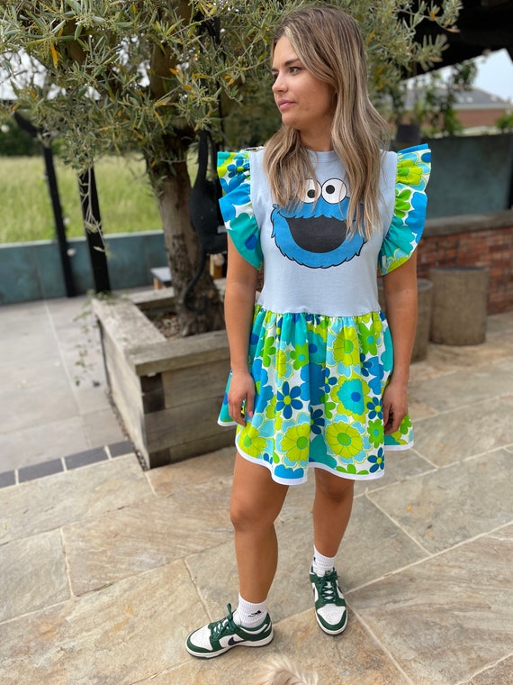 cookie monster blue dress Girls Cookie Monster Costume main image 1