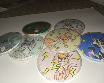 Warrior cats Leader button pins