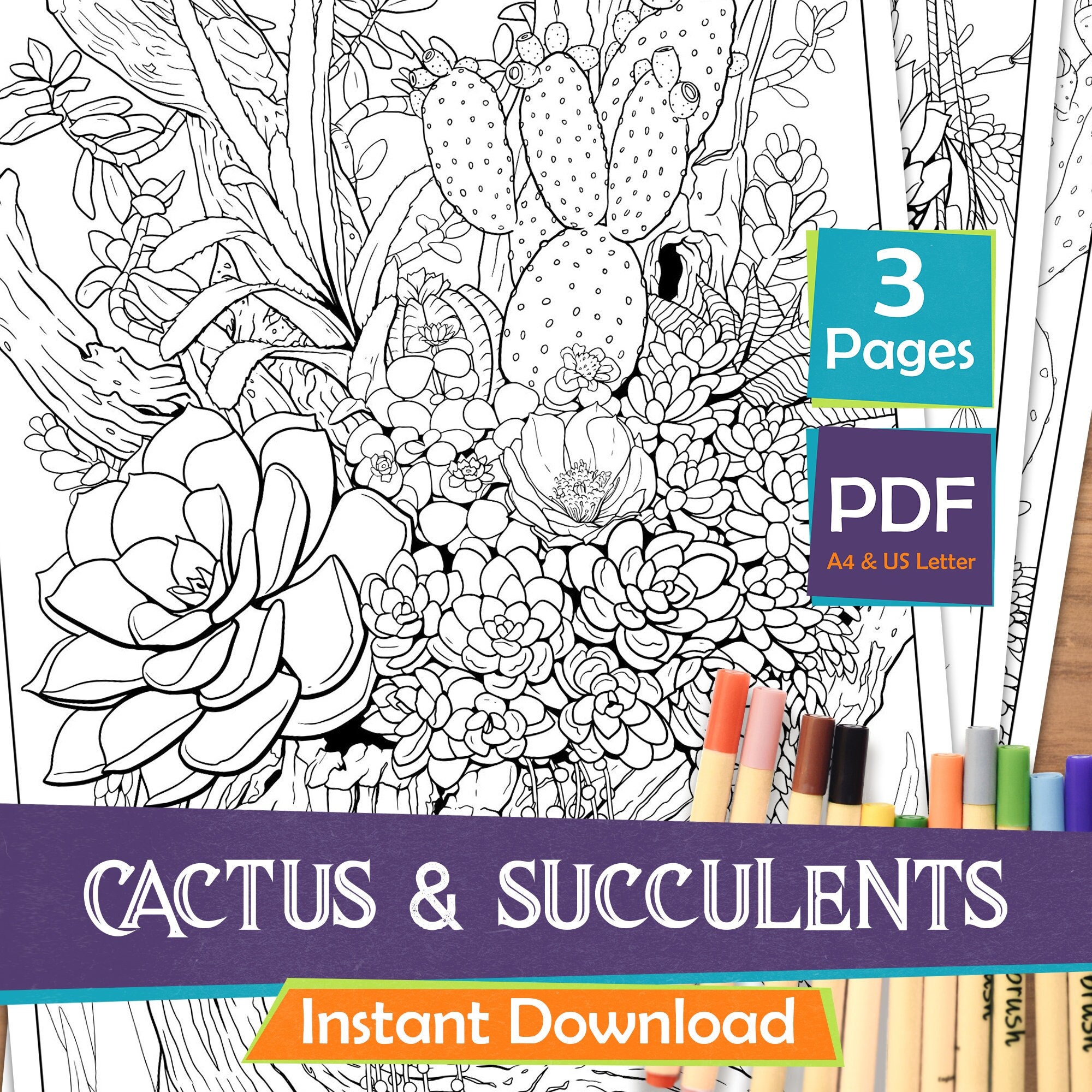 Printable Color Your Own Tween/Teen Bookmarks. Instant Digital Download. 4  DIY Coloring Bookmarks- Boba, Cactus, Rainbow, and Peace