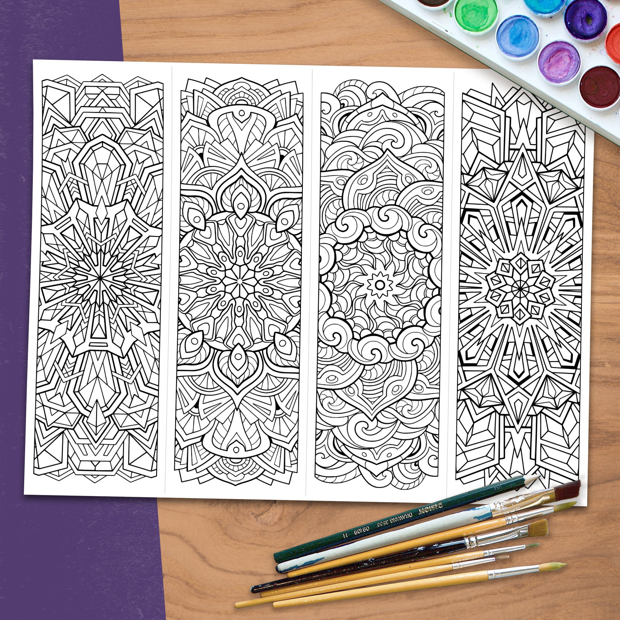 printable-colouring-bookmarks-mandalas-digital-download-6-pages