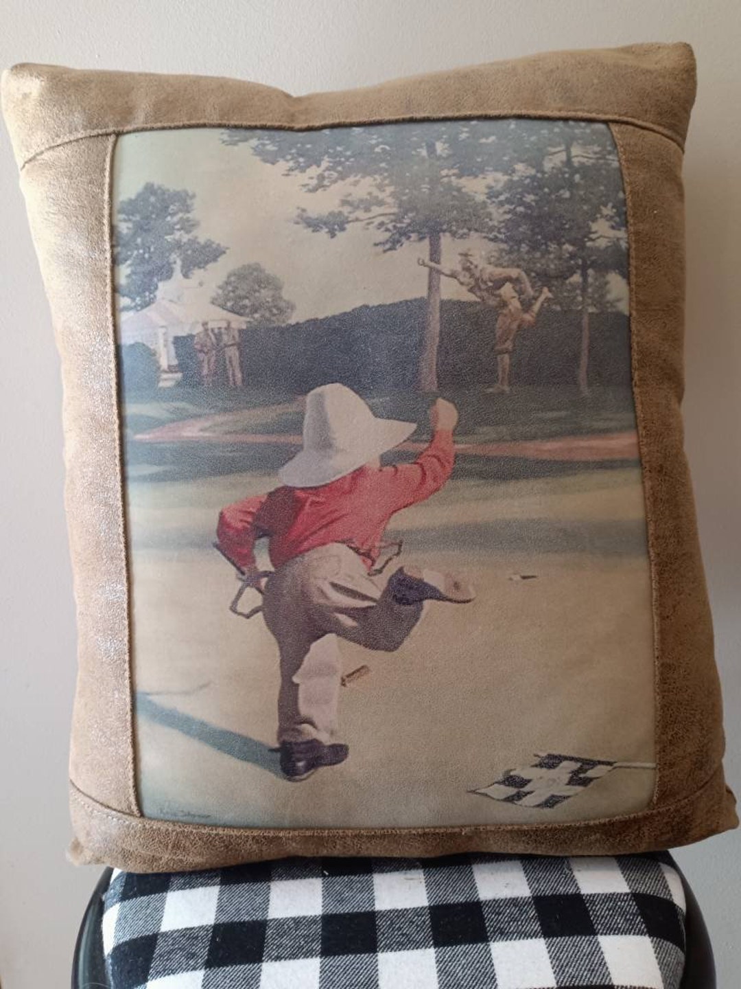 Vintage Pinehurst Putterboy Leather Golf Throw Pillow. Etsy