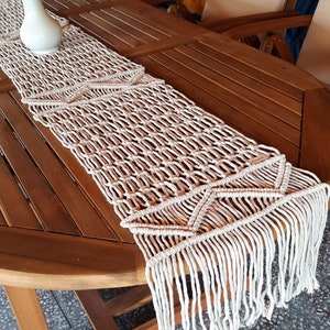 Macramé table runner long table placemat wedding table cloth