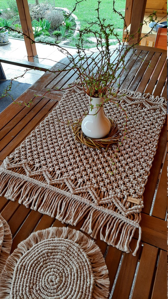 Macrame placemat sale