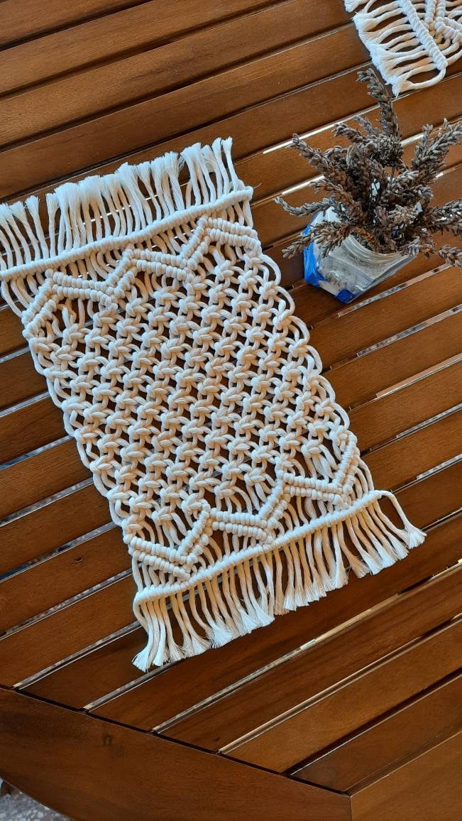 Tovagliette in cotone e lino per tavolo da pranzo Macrame Accessorio moderno Cucine sottopiastra Decorazioni per la tavola di nozze per feste Set di tovagliette  15