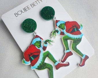 Sneaky Grinch earrings